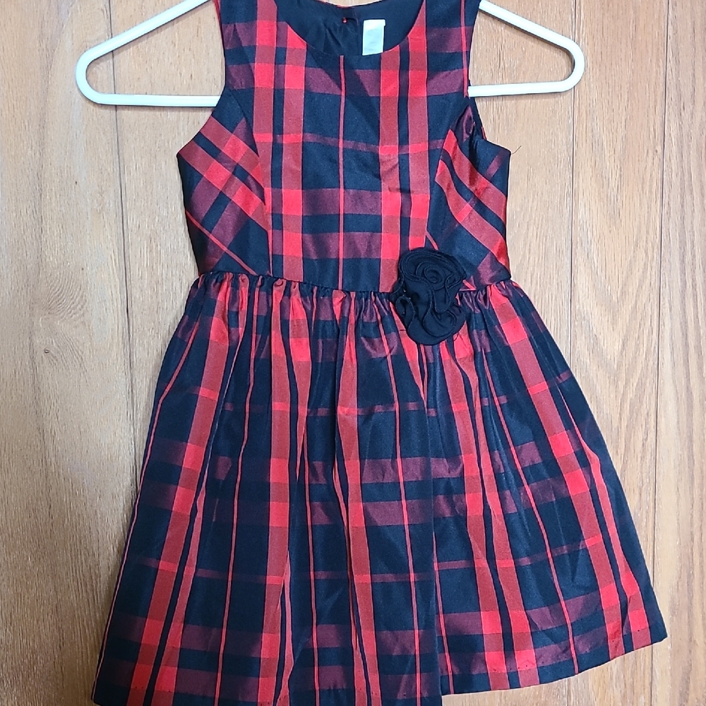 Cherokee Red and Black Plaid Kids Dress